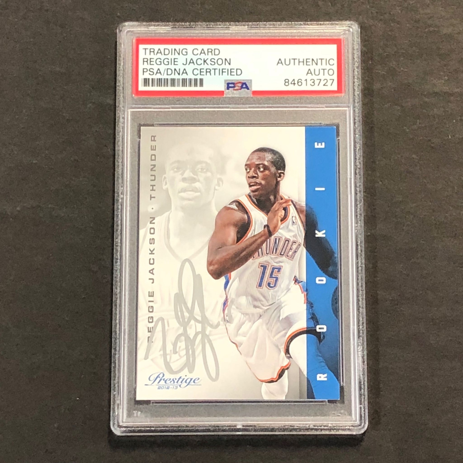 2012-13 Panini Prestige #195 Reggie Jackson Signed Card Auto PSA/DNA Slabbed RC