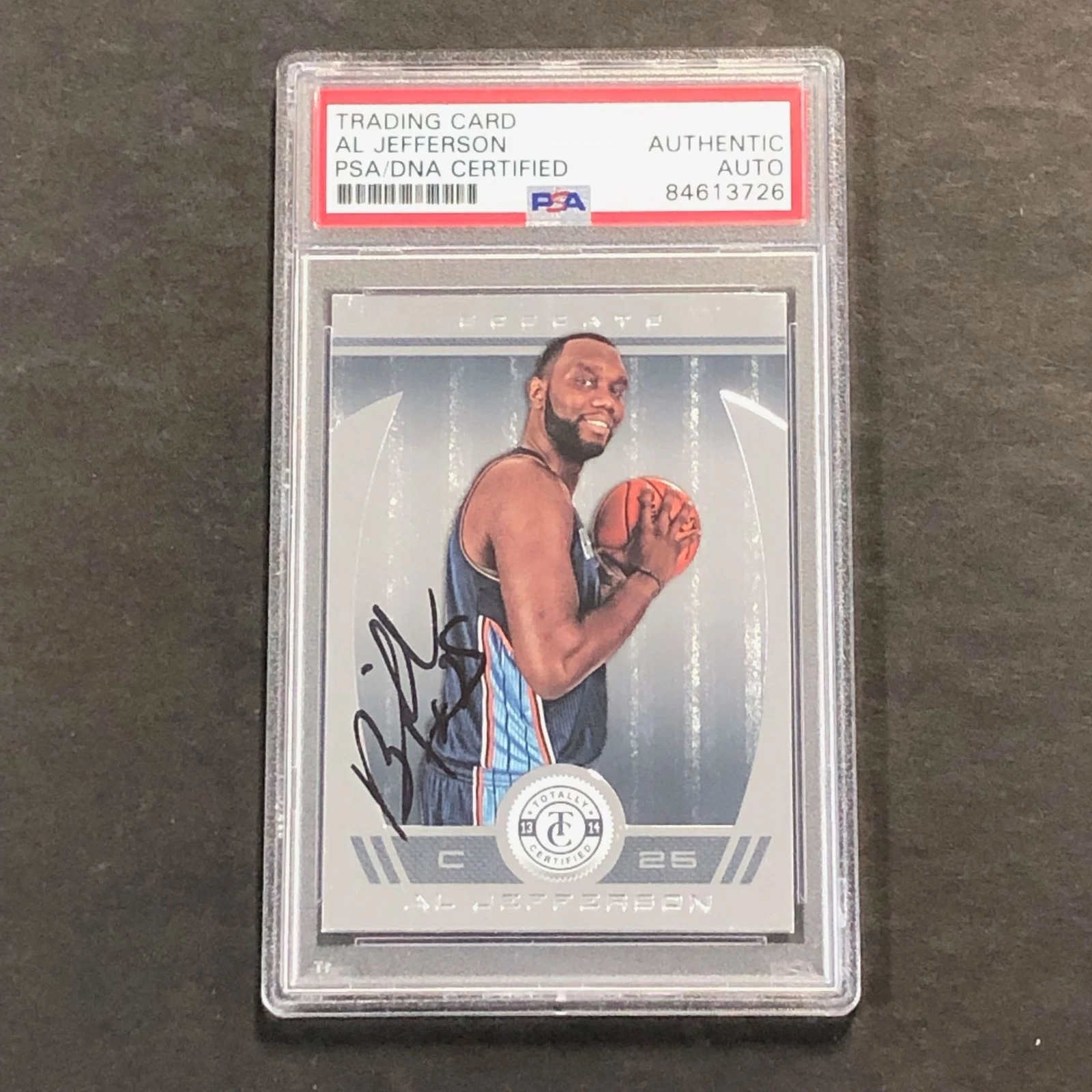 2013-14 Totally Certified #46 Al Jefferson Signed Card AUTO PSA Slabbed Bobcats