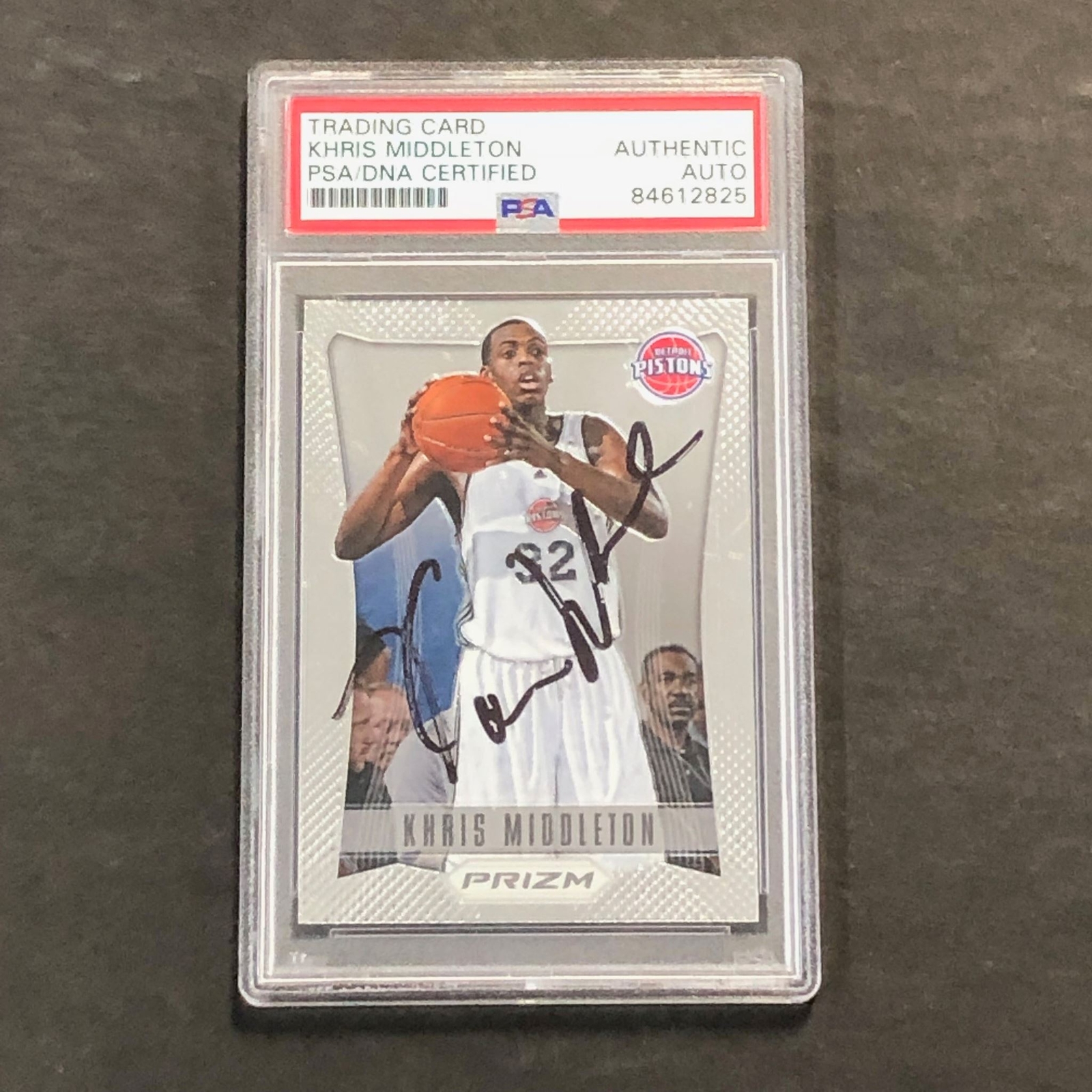 2012-13 Panini Prizm #285 Khris Middleton Signed Card AUTO PSA/DNA Slabbed Pisto
