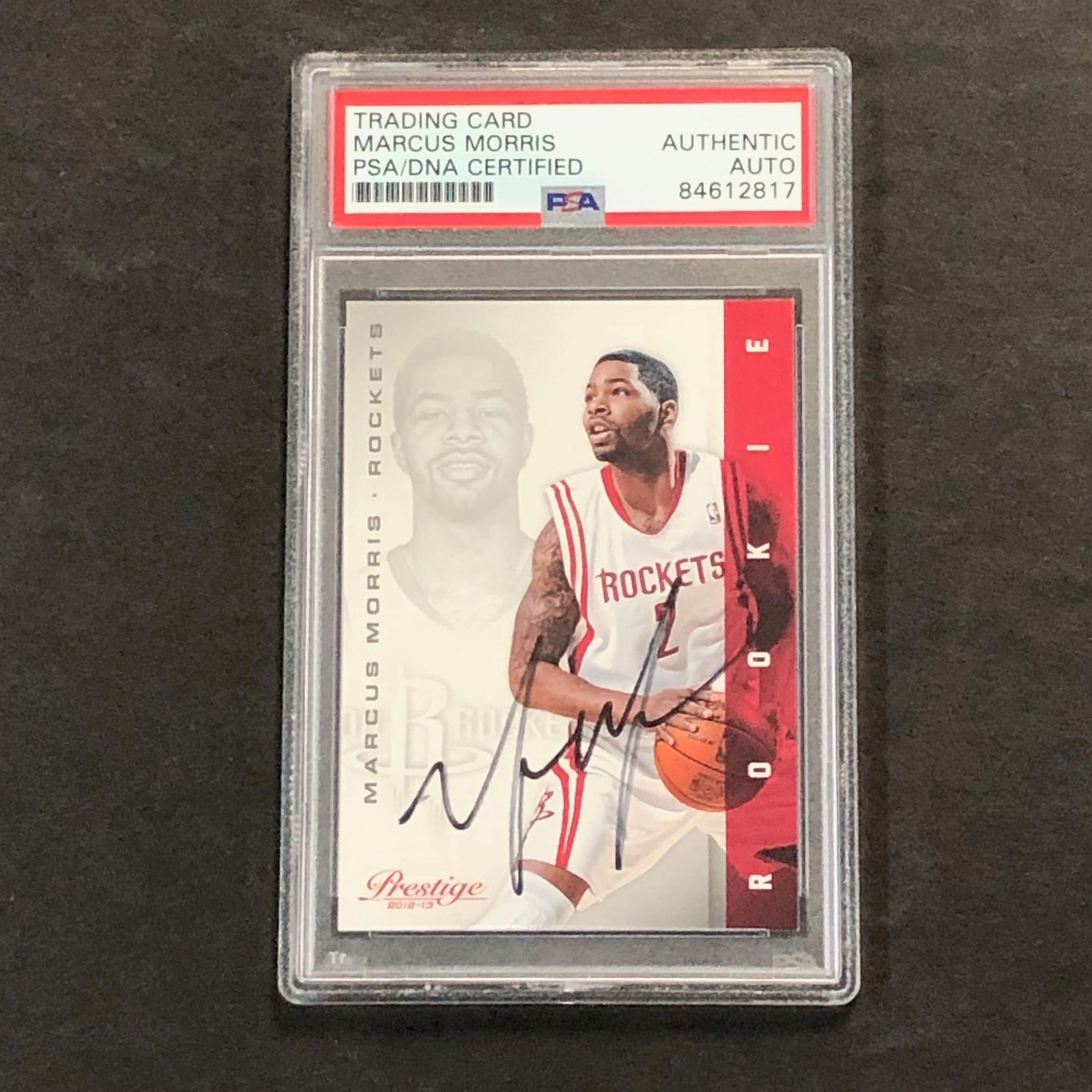 2012-13 Prestige Basketball #189 Marcus Morris Signed Card AUTO PSA Slabbed RC R