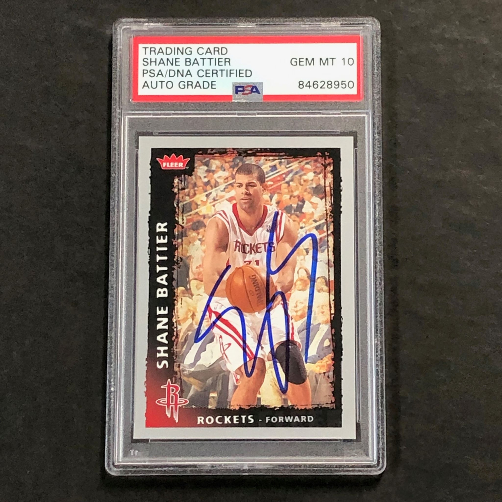 2008-09 FLEER BASKETBALL #129 SHANE BATTIER SIGNED CARD AUTO 10 PSA/DNA SLABBED COLLECTIBLE MEMORABILIA