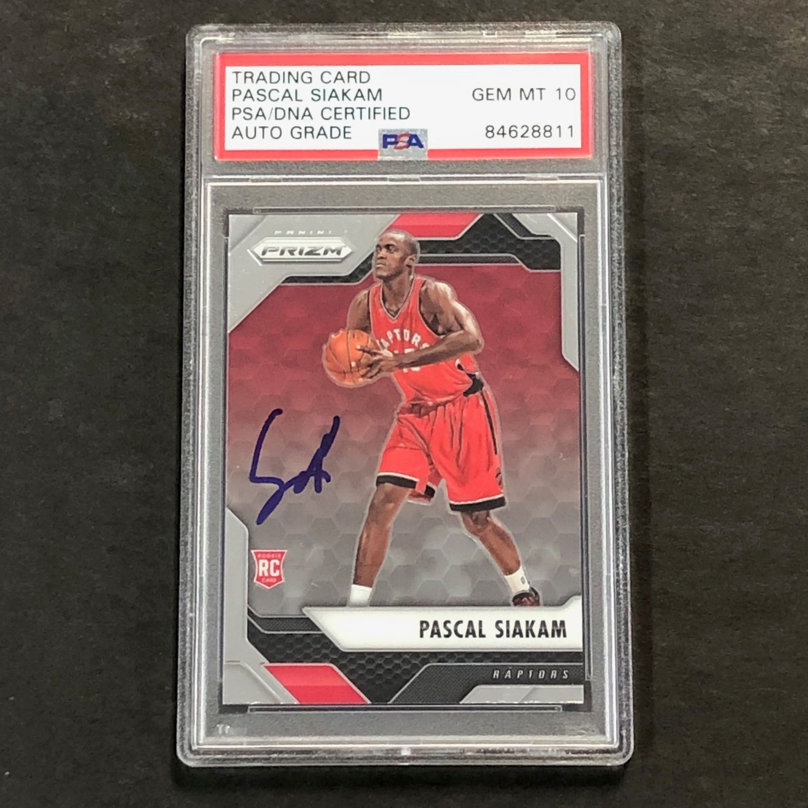 2016-17 PANINI PRIZM #220 PASCAL SIAKAM SIGNED CARD AUTO 10 PSA SLABBED RC RAPTO COLLECTIBLE MEMORABILIA