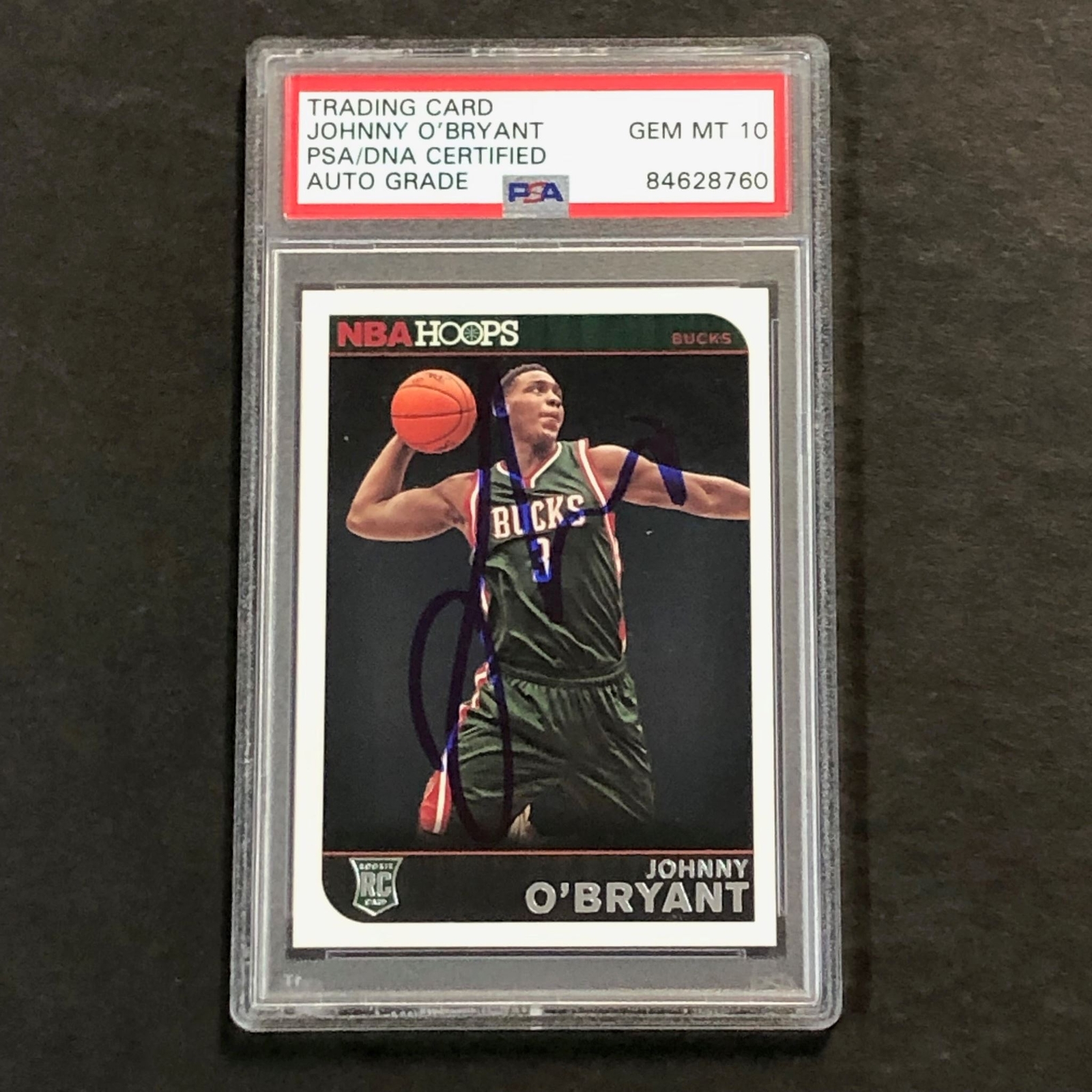2014-15 NBA Hoops #290 Johnny O'Bryant Signed Card AUTO 10 PSA/DNA Slabbed RC Bu
