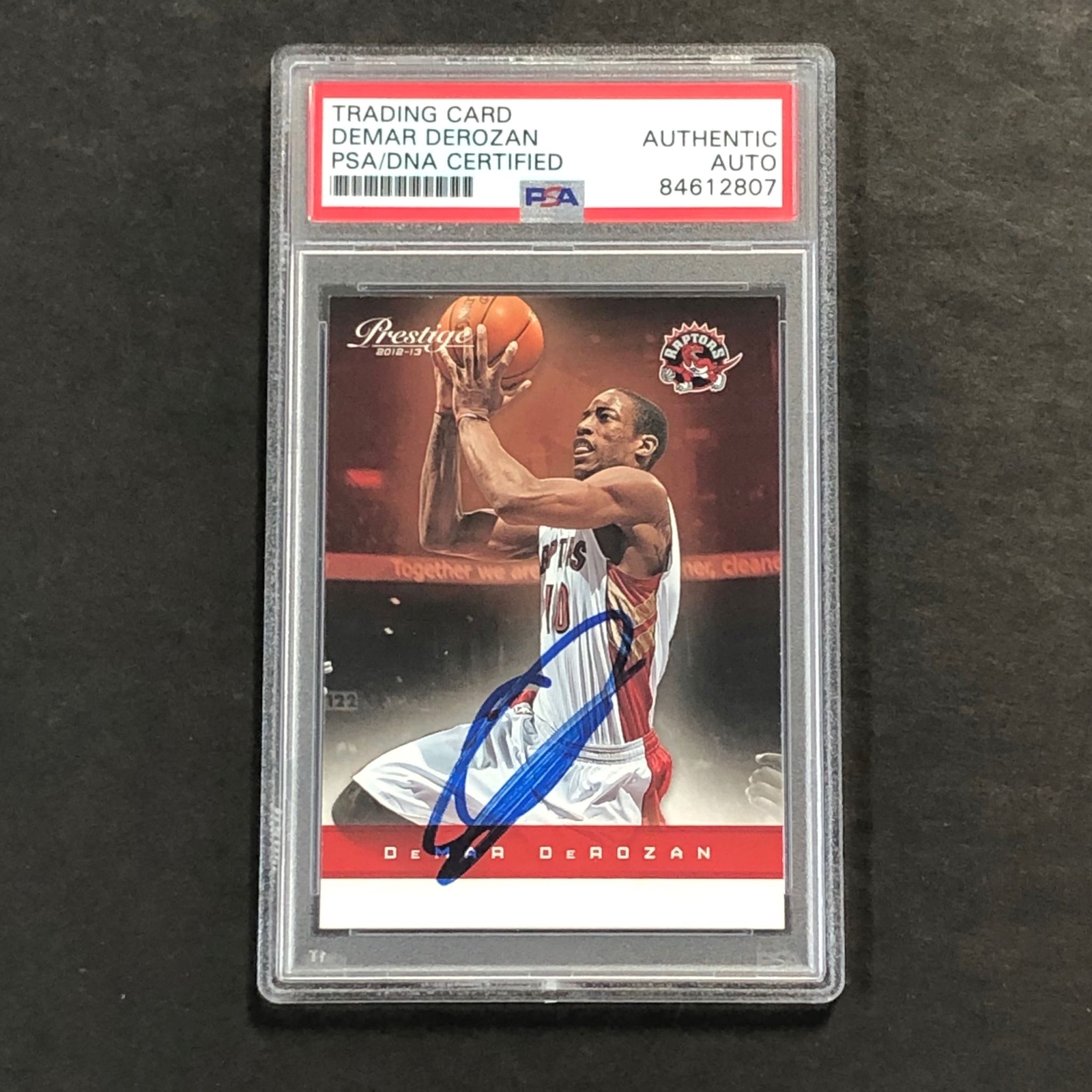 2012-13 Panini Prestige #37 DeMar DeRozan Signed Card AUTO PSA Slabbed Raptors