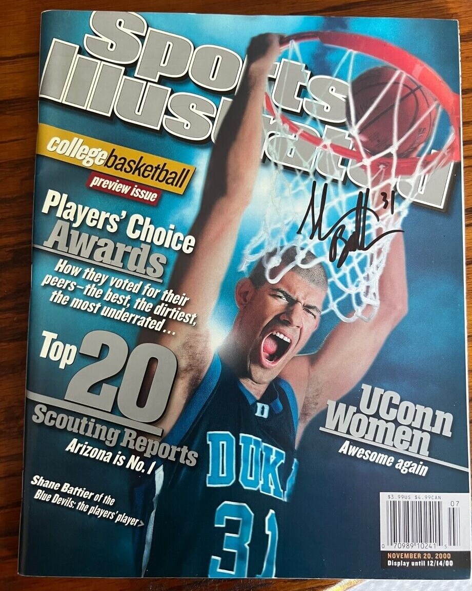 Shane Battier signed autographed sports illustrated magazine Duke No Label