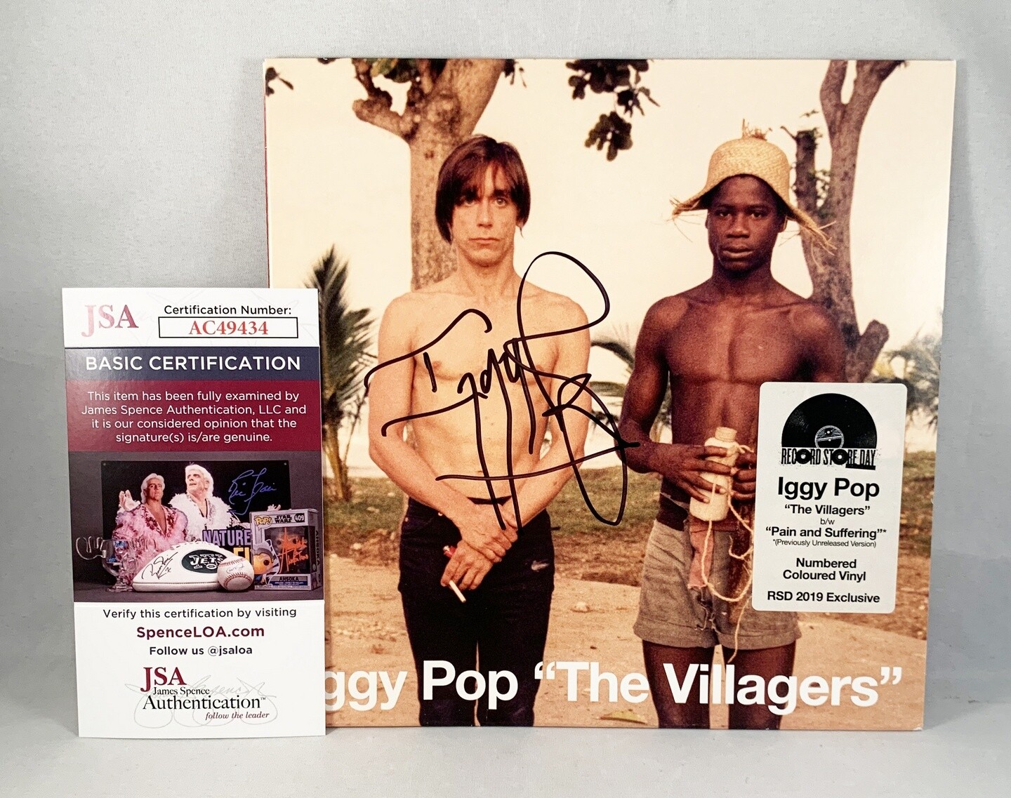 Iggy Pop Signed Vinyl LP Album The Stooges The Villagers JSA COA