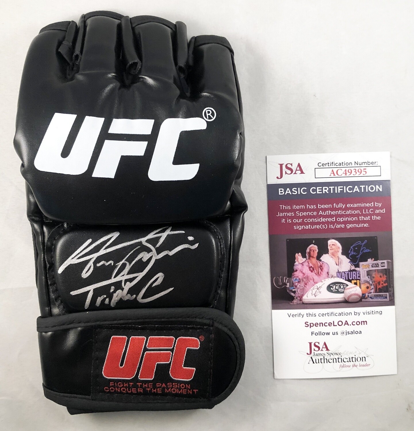 Henry Cejudo Signed UFC MMA Glove Triple C JSA 4 COA