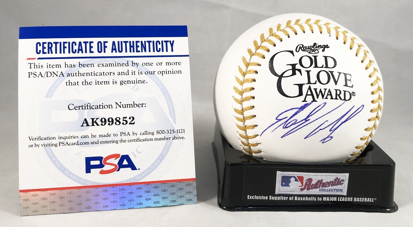 New York Mets Starling Marte Signed Gold Glove Baseball PSA/DNA COA