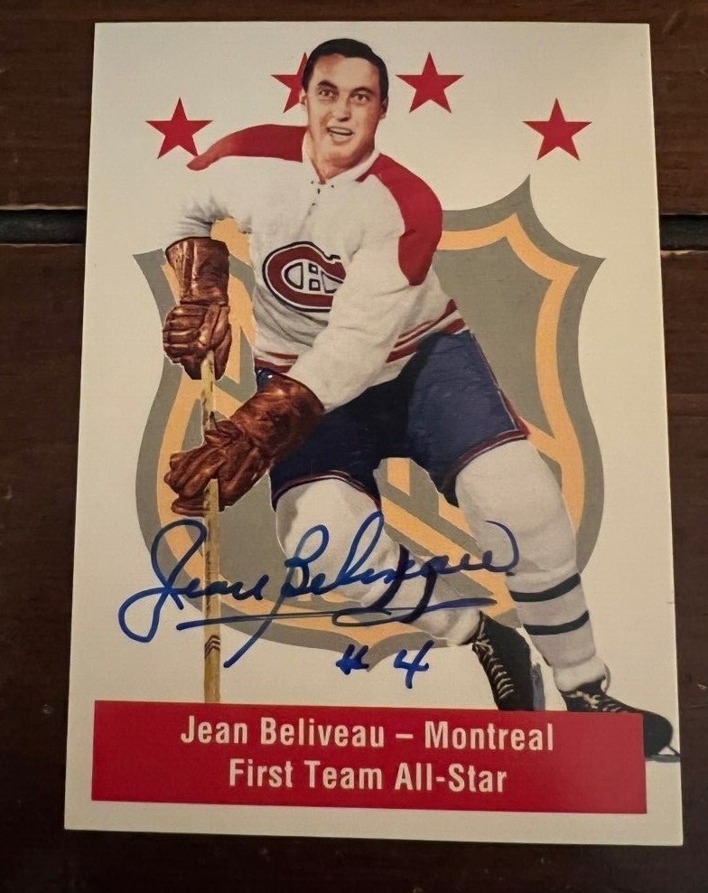 Jean Beliveau signed autographed 1994 Parkhurst 1956-57 Missing Link Card