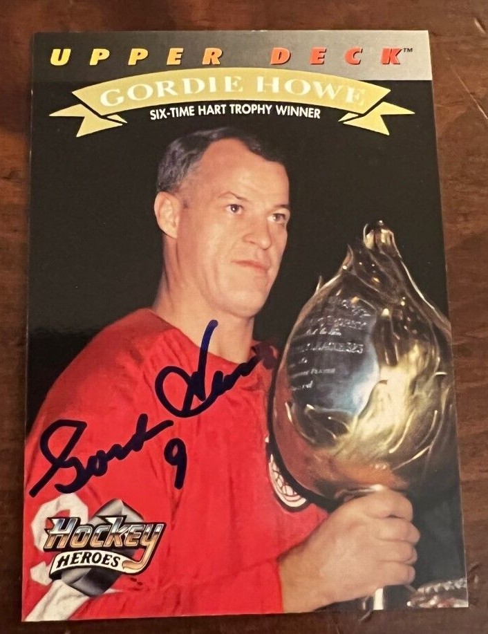 Gordie howe signed autographed 1992-93 Upper Deck Hockey Heroes