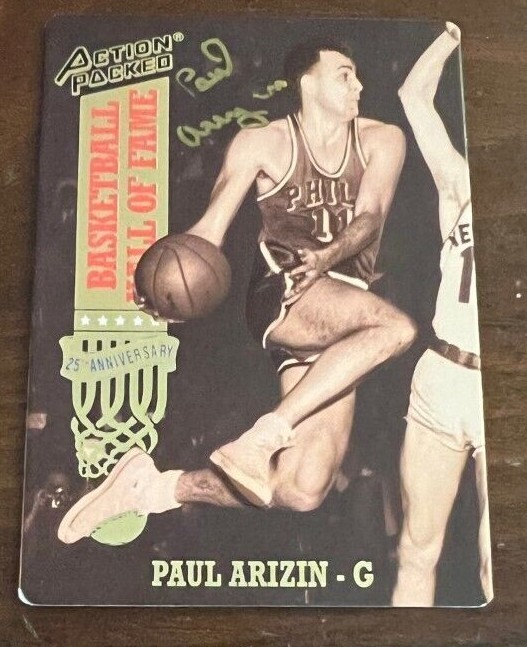 Paul Arizin signed autographed Authentic 1993 Action Packed HOF CARD