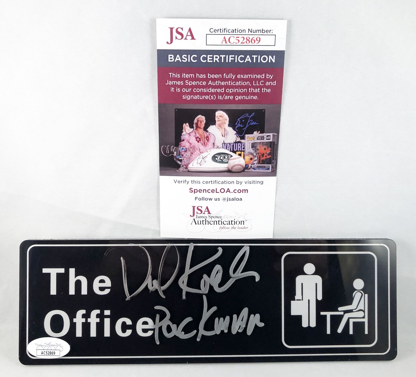David Koechner Signed The Office Door Sign JSA Todd Packer COA