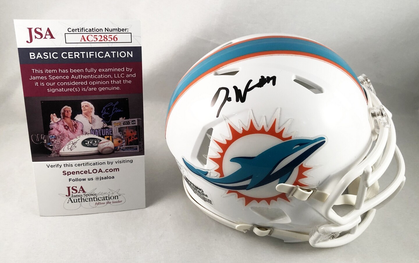 Miami Dolphins Jaylen Waddle Signed Mini Helmet JSA 6 COA