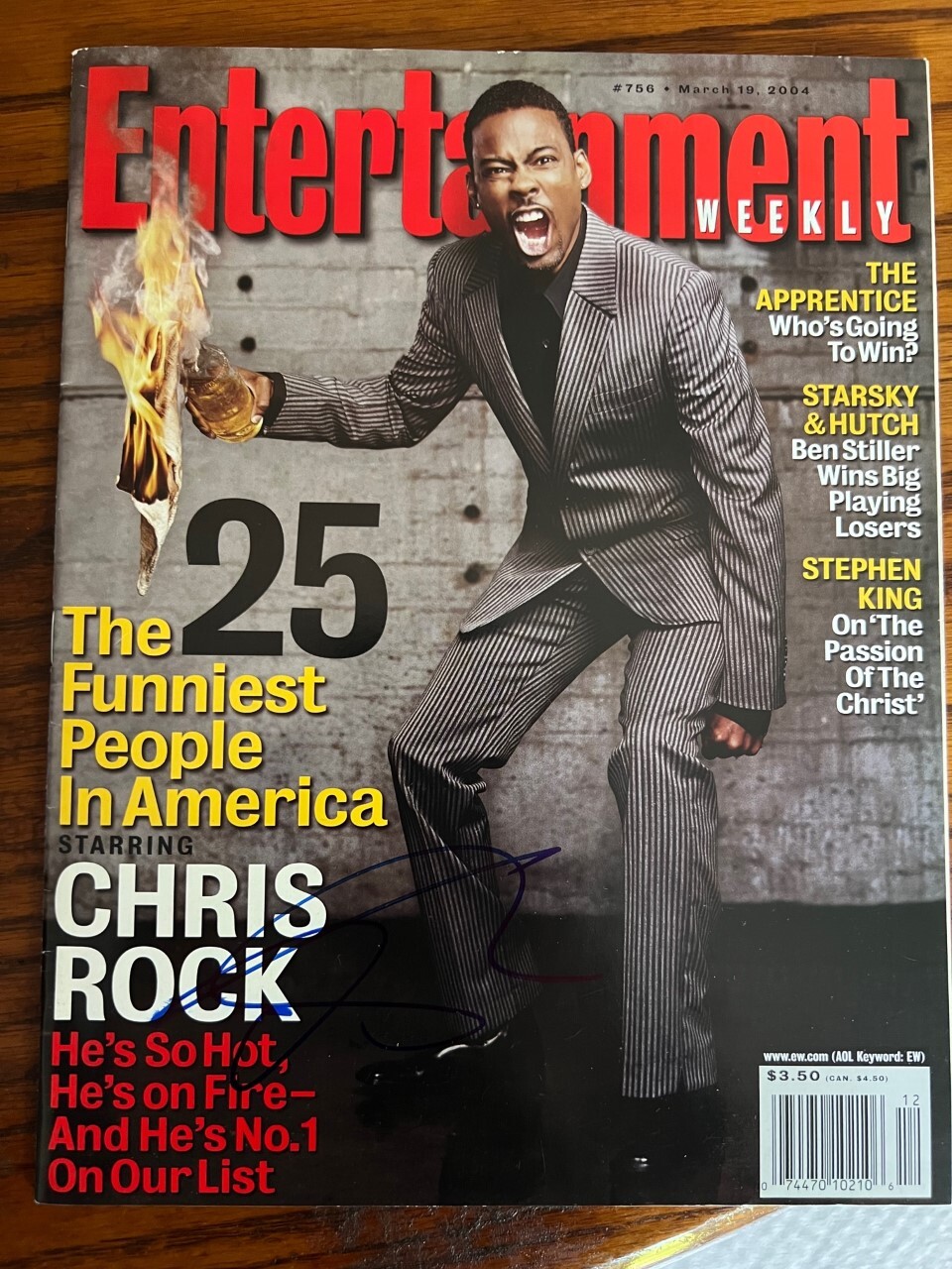 Chris Rock signed autographed Entertainment Weekly Magazine No Label