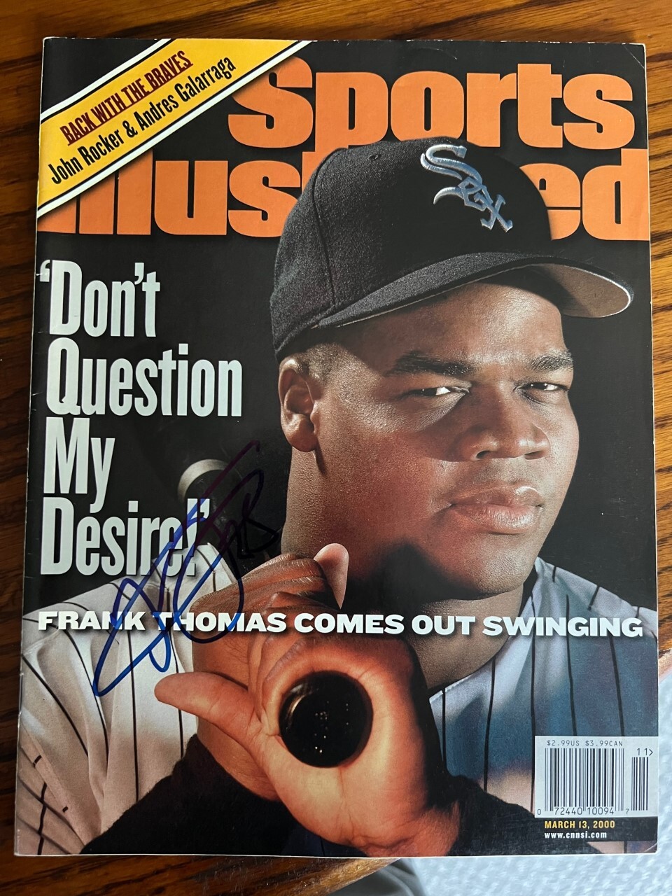 Frank Thomas signed autographed sports illustrated magazine No Label HOF