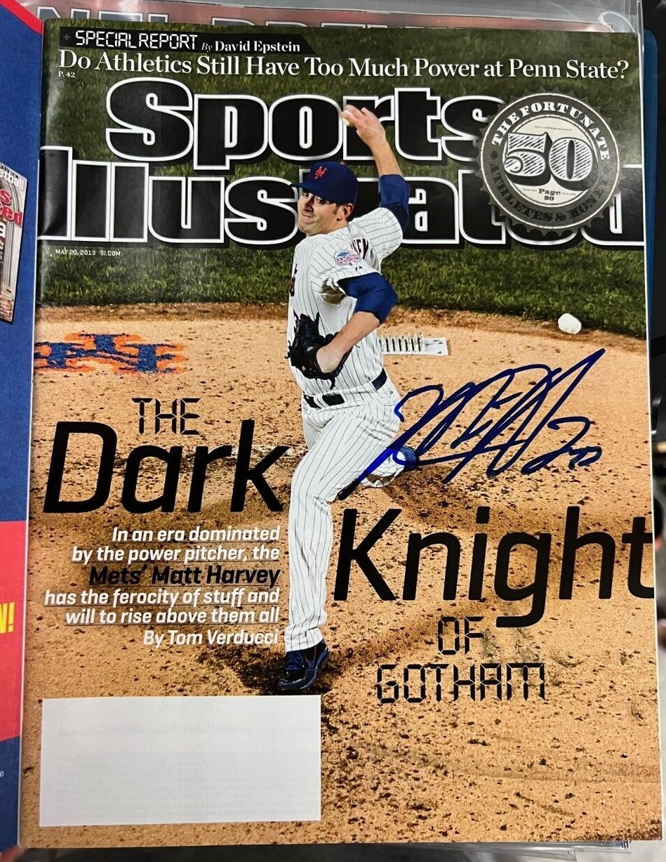 Matt Harvey signed autographed sports illustrated magazine no label Mets