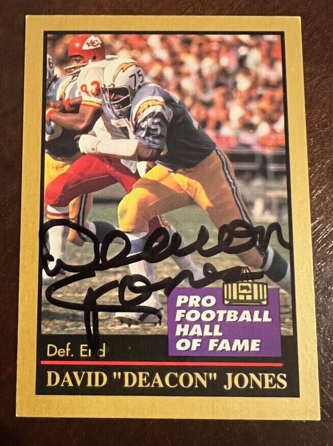 David Deacon Jones signed autographed Dallas Cowboys Card 1991 Enor