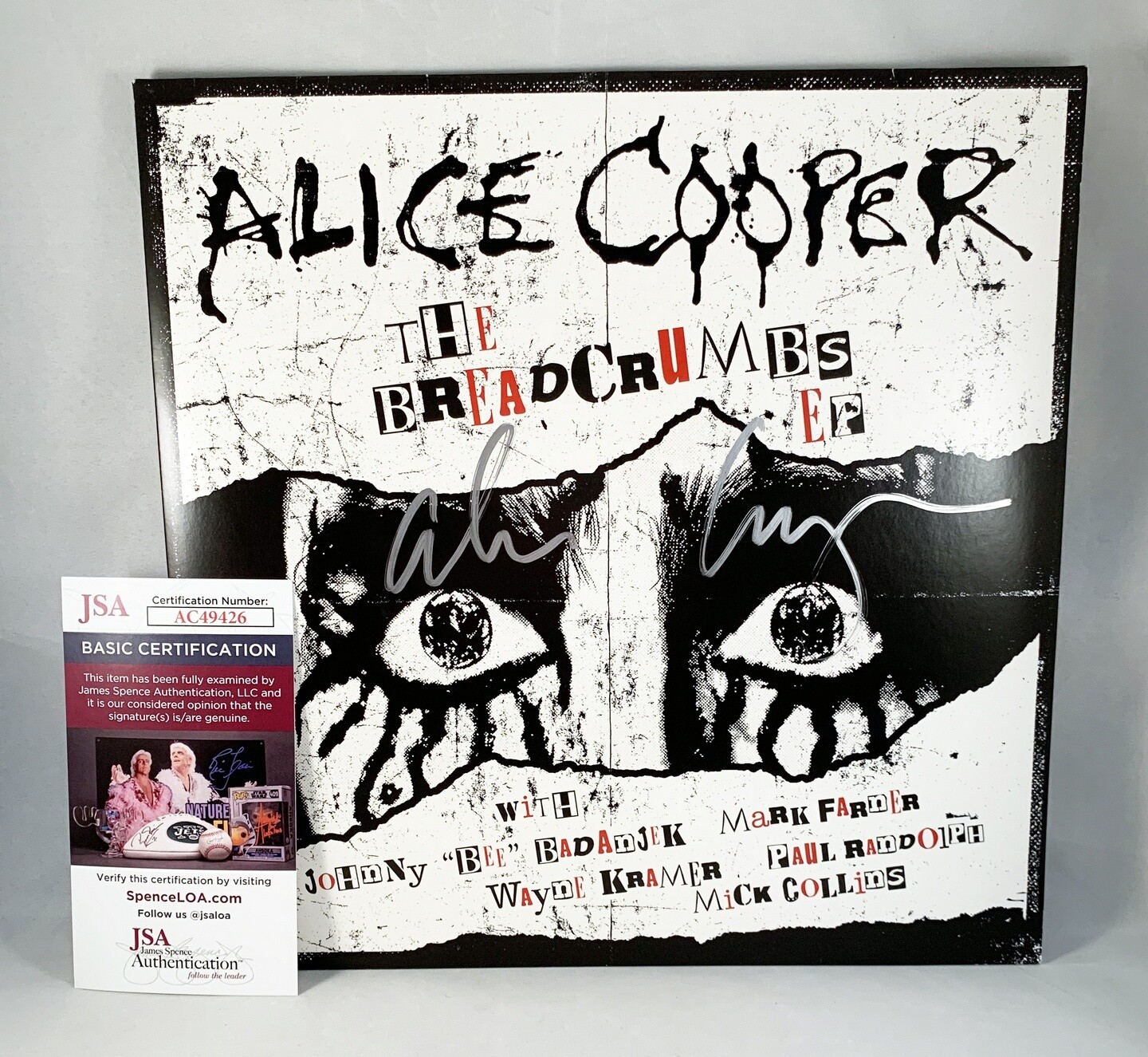 Alice Cooper Signed Vinyl LP Album The Breadcrumbs JSA COA