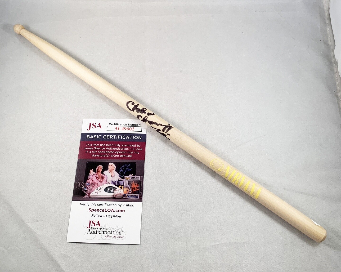 Chad Channing Signed Drumstick Nirvana JSA 2 COA