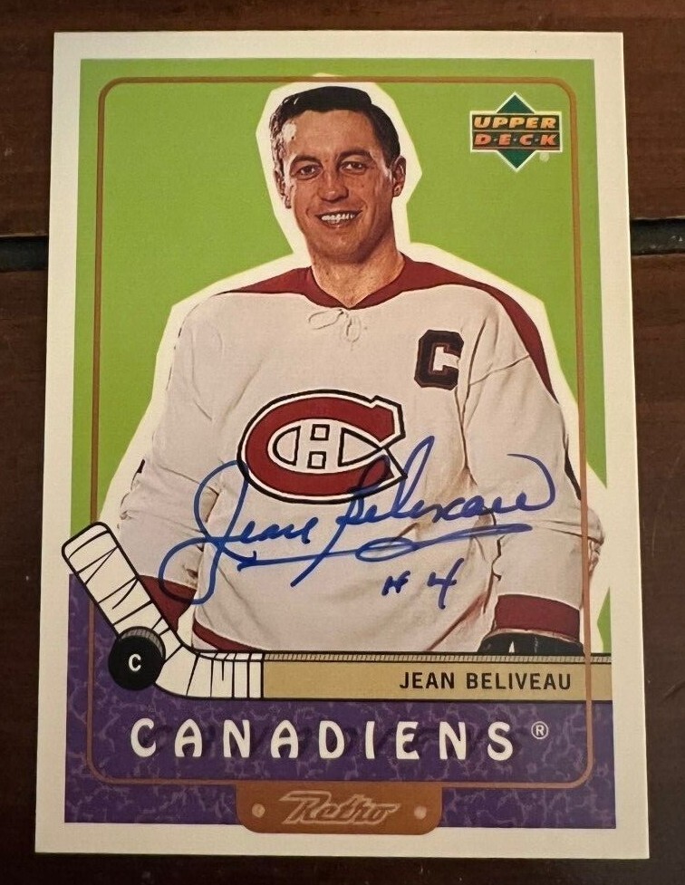 Jean Beliveau signed autographed 1999-00 Upper Deck Retro Montreal Canadiens
