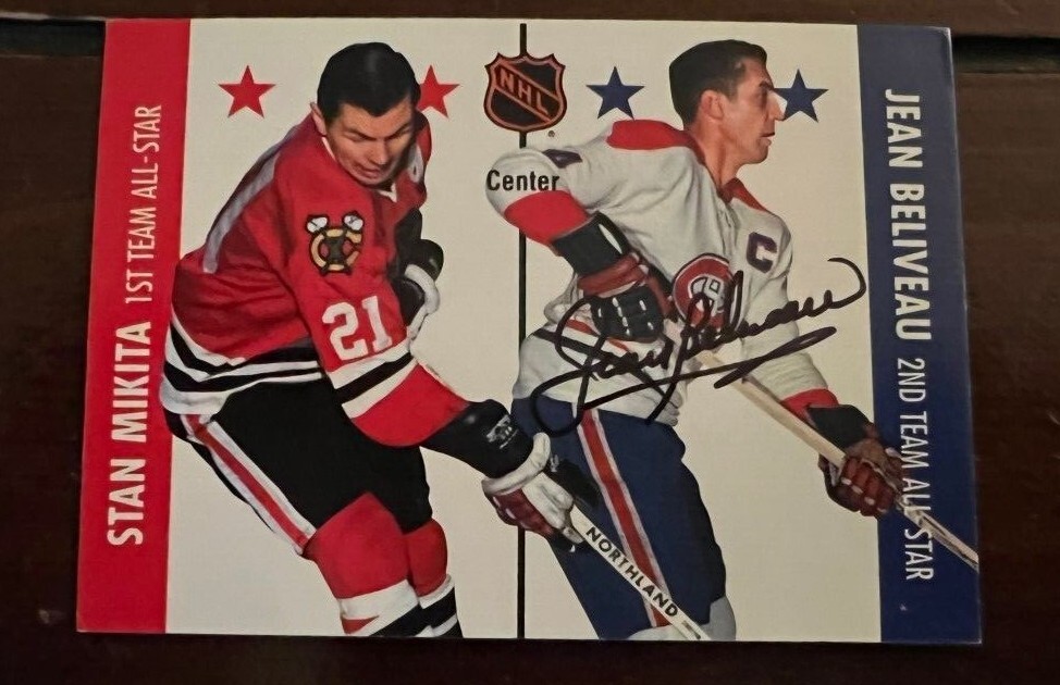 Jean Beliveau Signed Autographed 1994/95 Parkhurst Reprints 1956/57 Stan Mikita
