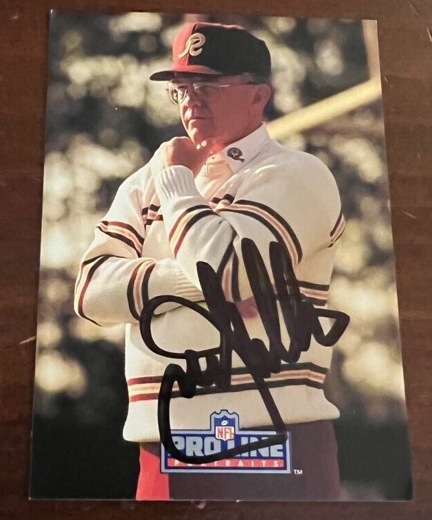 Joe Gibbs signed autographed 1991 Pro Line Portraits Card Redskins