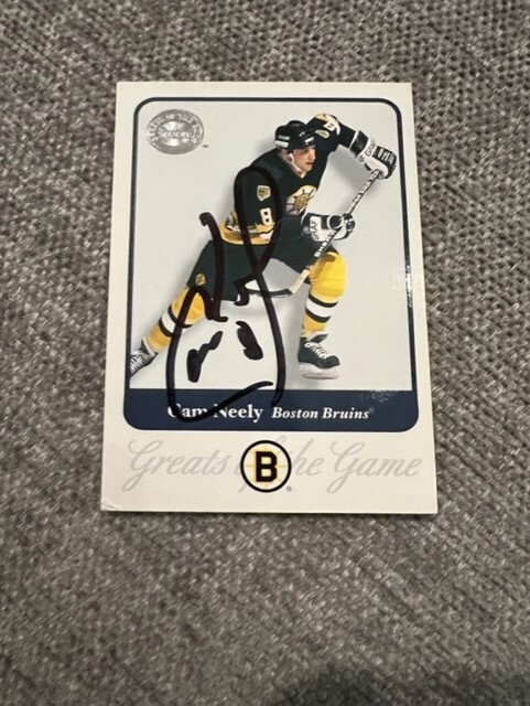 Cam Neely signed autographed 2001-02 Fleer Greats of the Game Hockey Card
