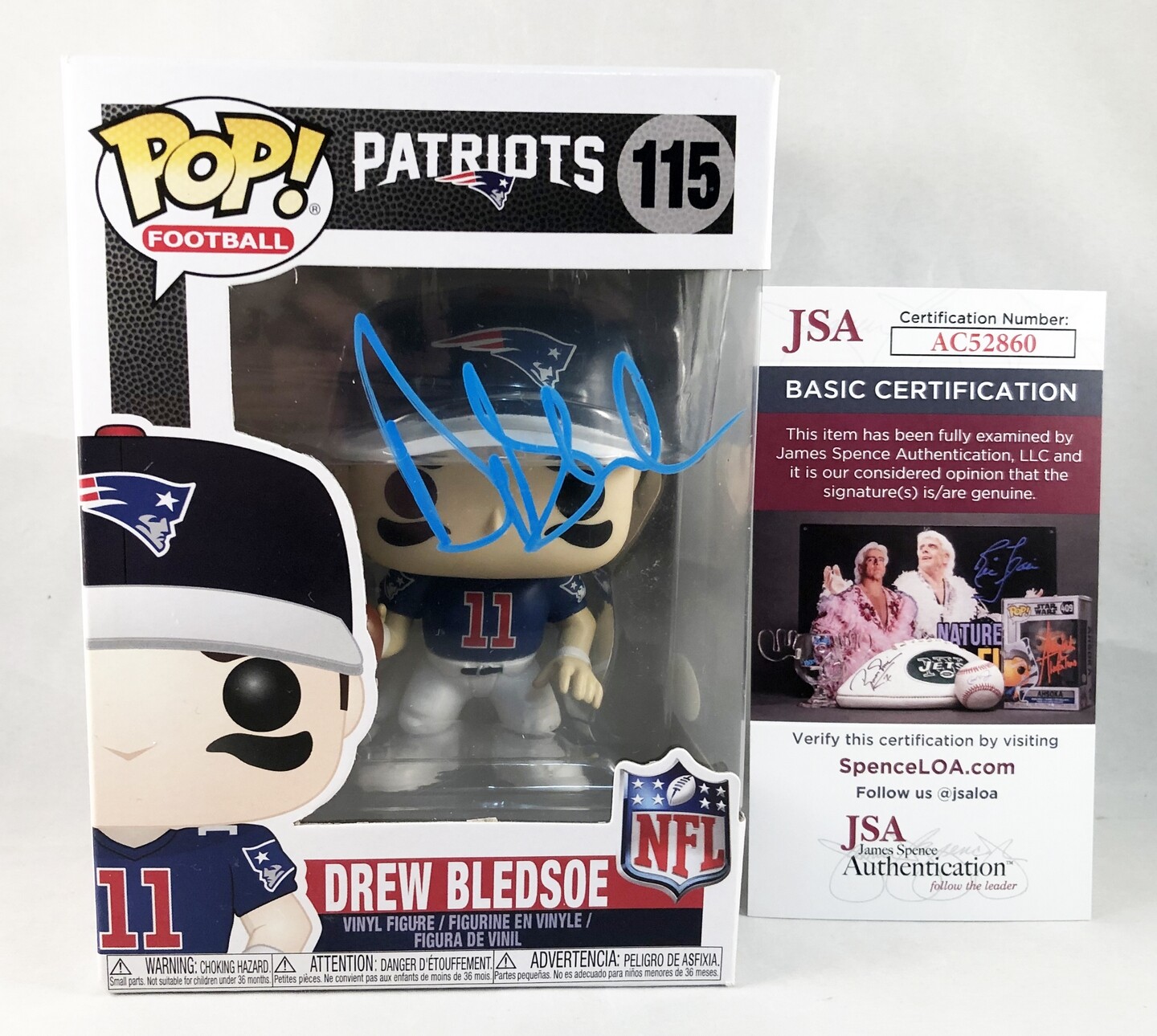 New England Patriots Drew Bledsoe Signed Funko Pop JSA COA