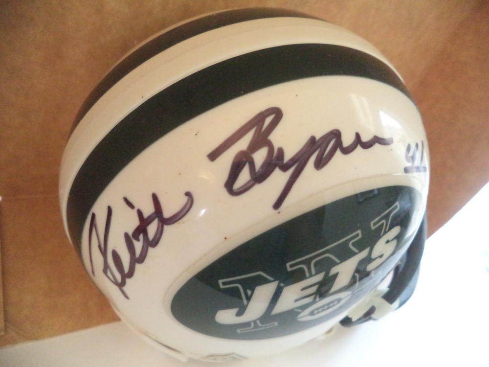 KEITH BYARS NEW YORK JETS SIGNED AUTOGRAPH RIDDELL MINI HELMET COA