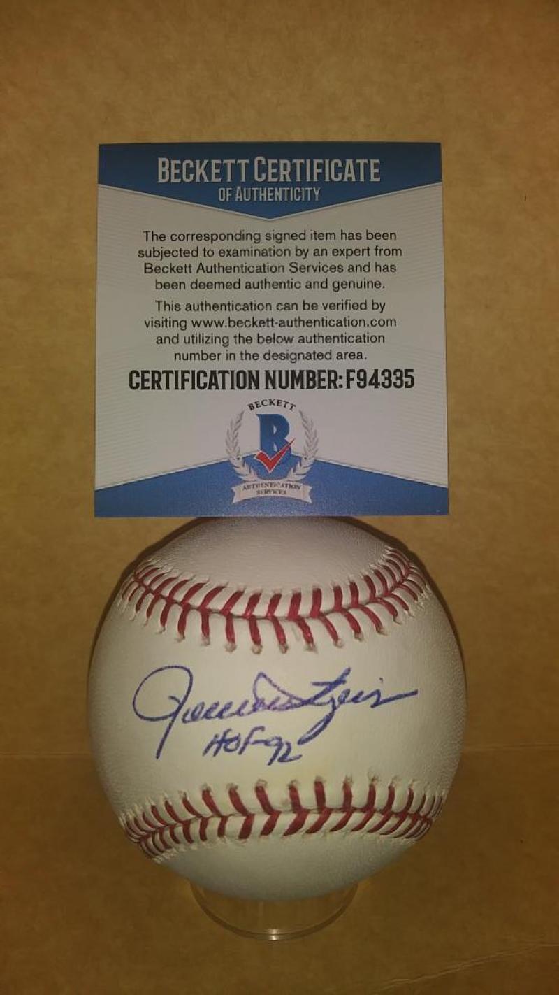 ROLLIE FINGERS HOF 92 OAKLAND SIGNED AUTOGRAPHED M.L. BASEBALL BECKETT F94335
