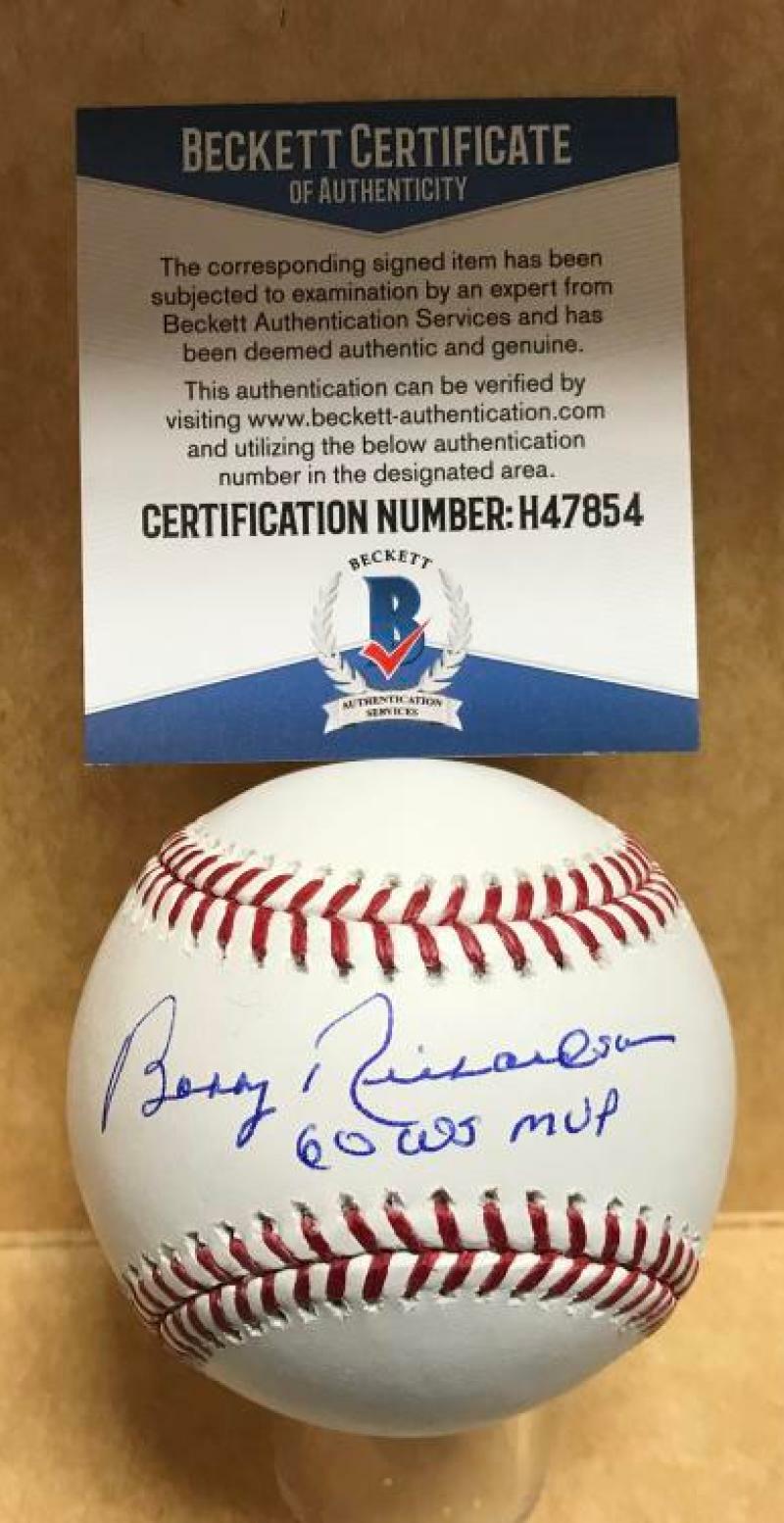 BOBBY RICHARDSON YANKEES 60 WS MVP SIGNED AUTO M.L. BASEBALL BECKETT H47854