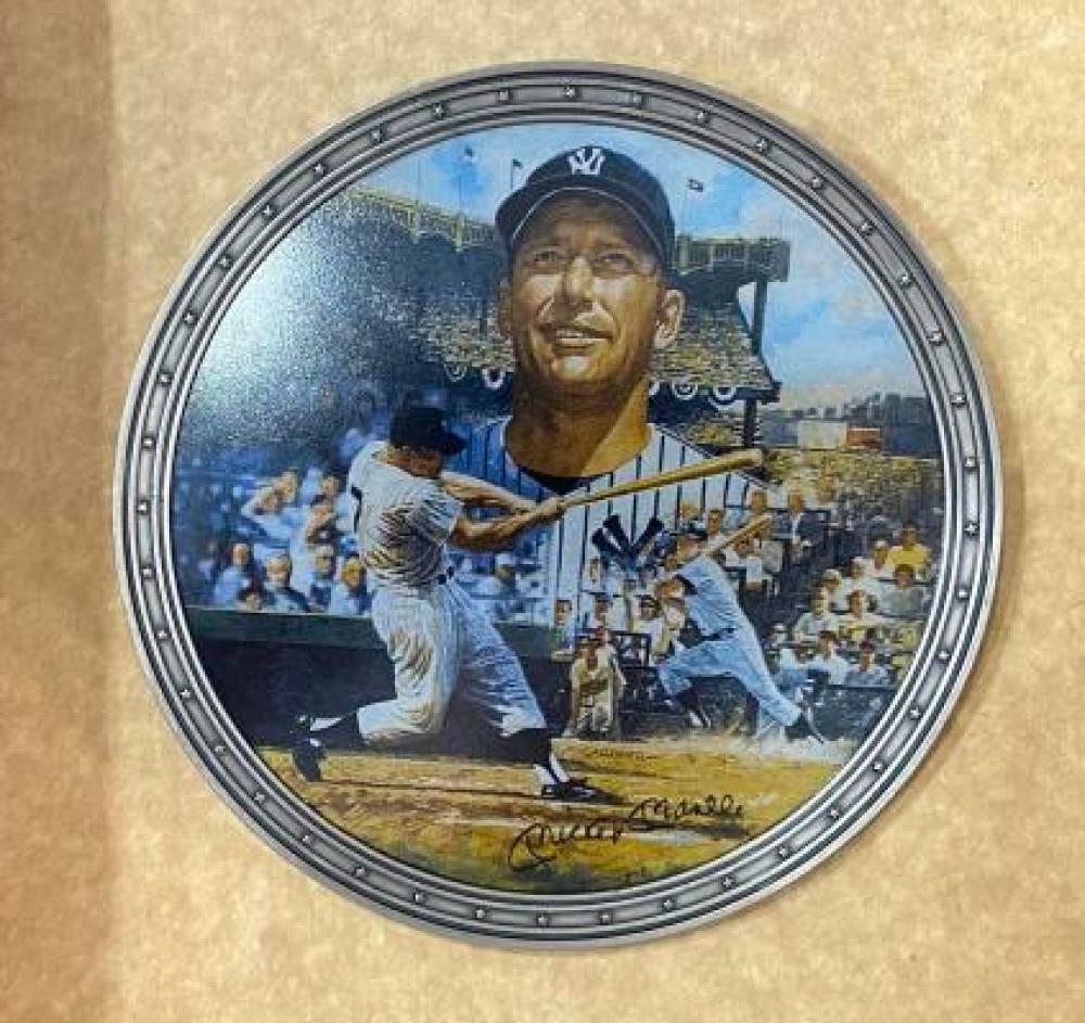 MICKEY MANTLE 500TH HOME RUN CLUB BRADFORD EXCHANGE PLATE W/COA