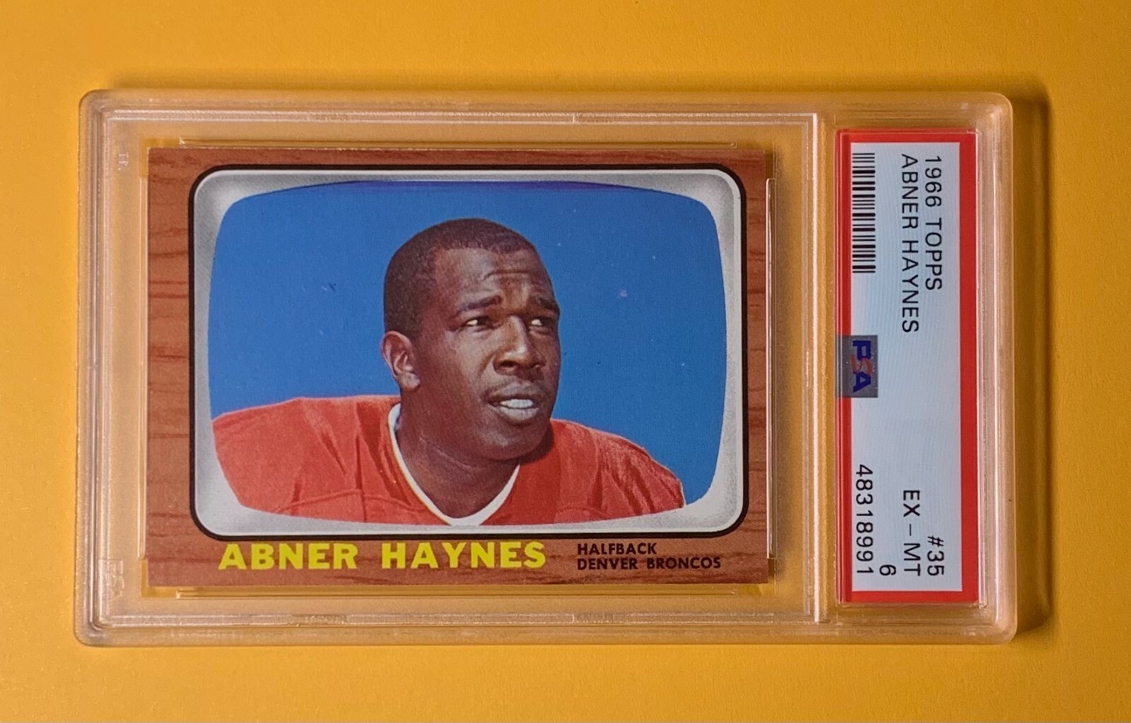1966 TOPPS ABNER HAYNES BRONCOS #35 EX-MT PSA 6