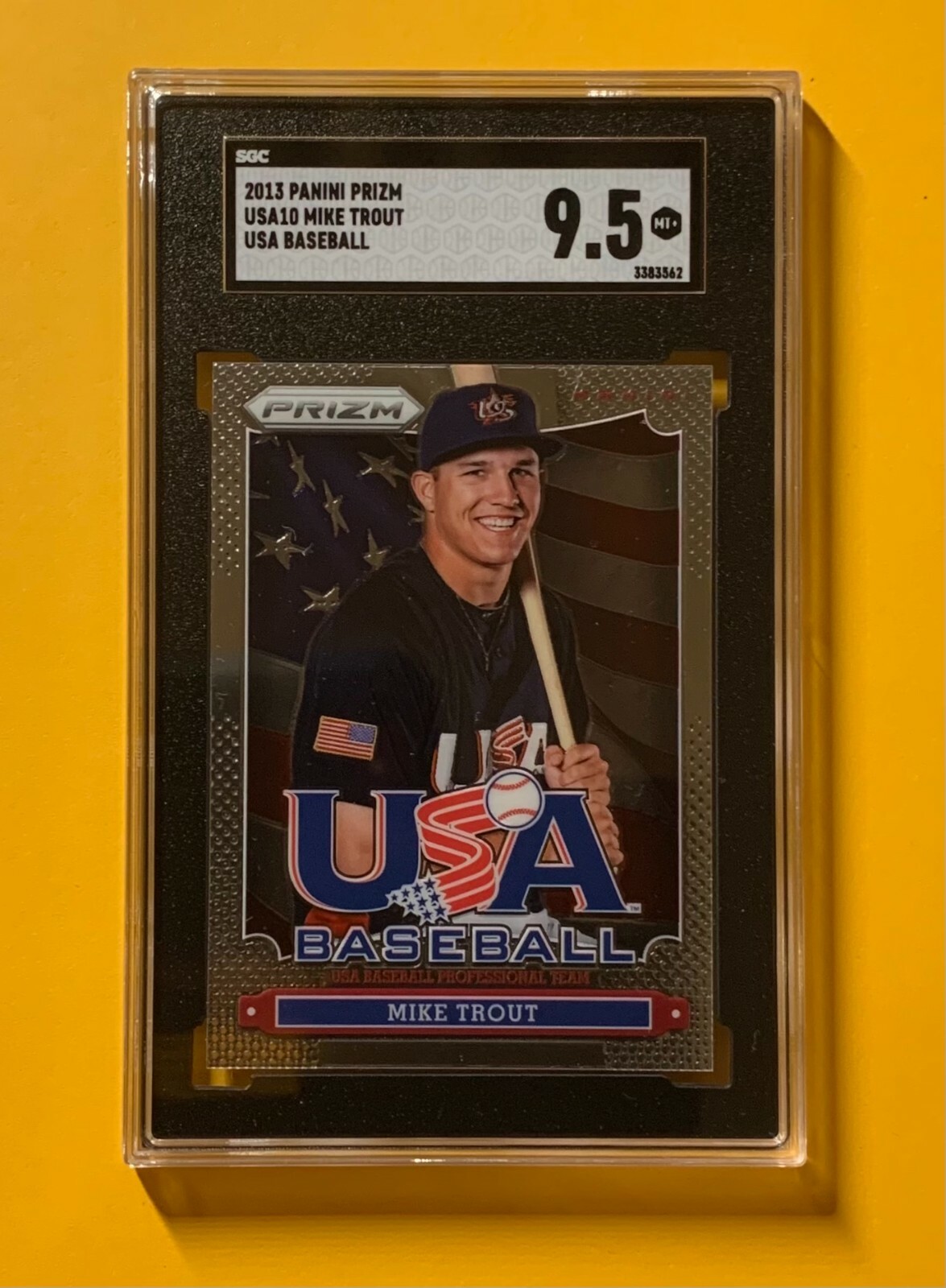 2013 PANINI PRIZM USA BASEBALL MIKE TROUT #USA10 MT+ SGC 9.5 ANGELS