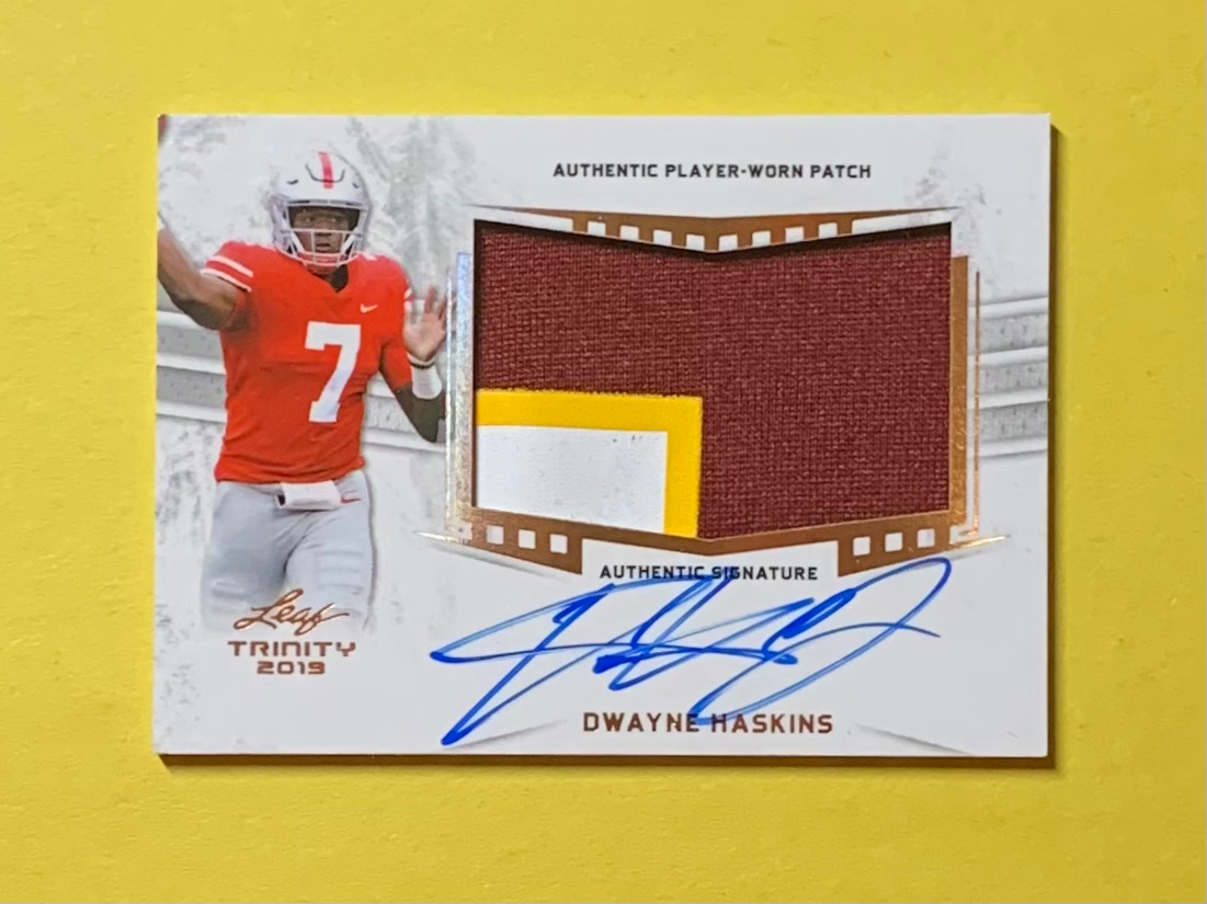 2019 LEAF TRINITY DWAYNE HASKINS ROOKIE PATCH AUTO #PA-DH2 WASHINGTON