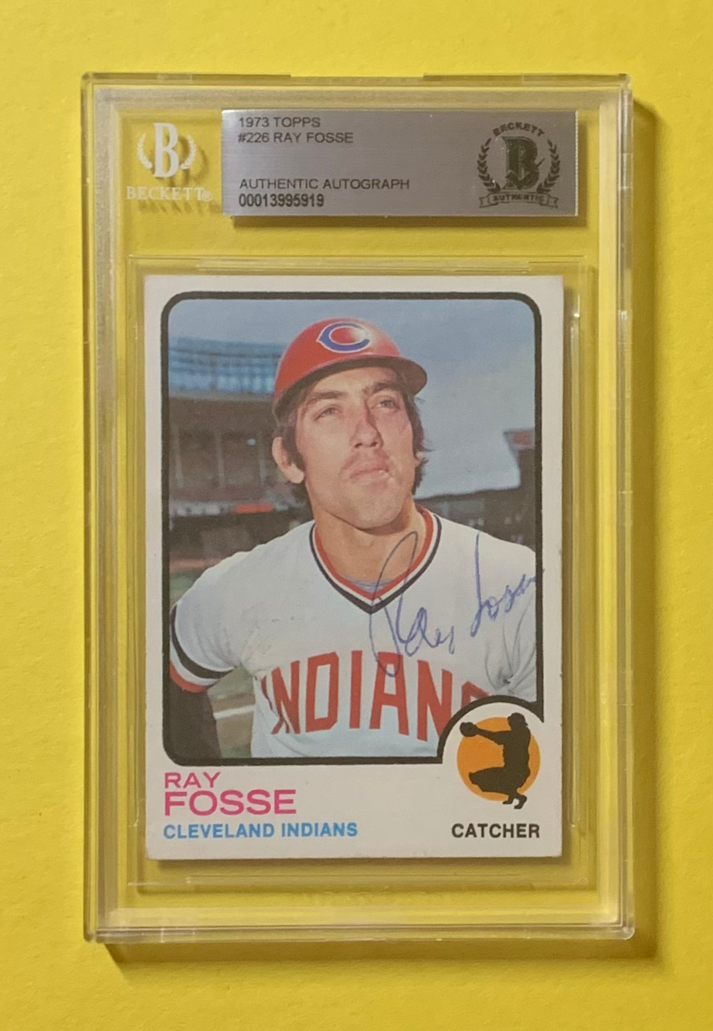 1973 TOPPS RAY FOSSE #226 AUTHENTIC AUTO BECKETT CERTIFIED CLEVELAND