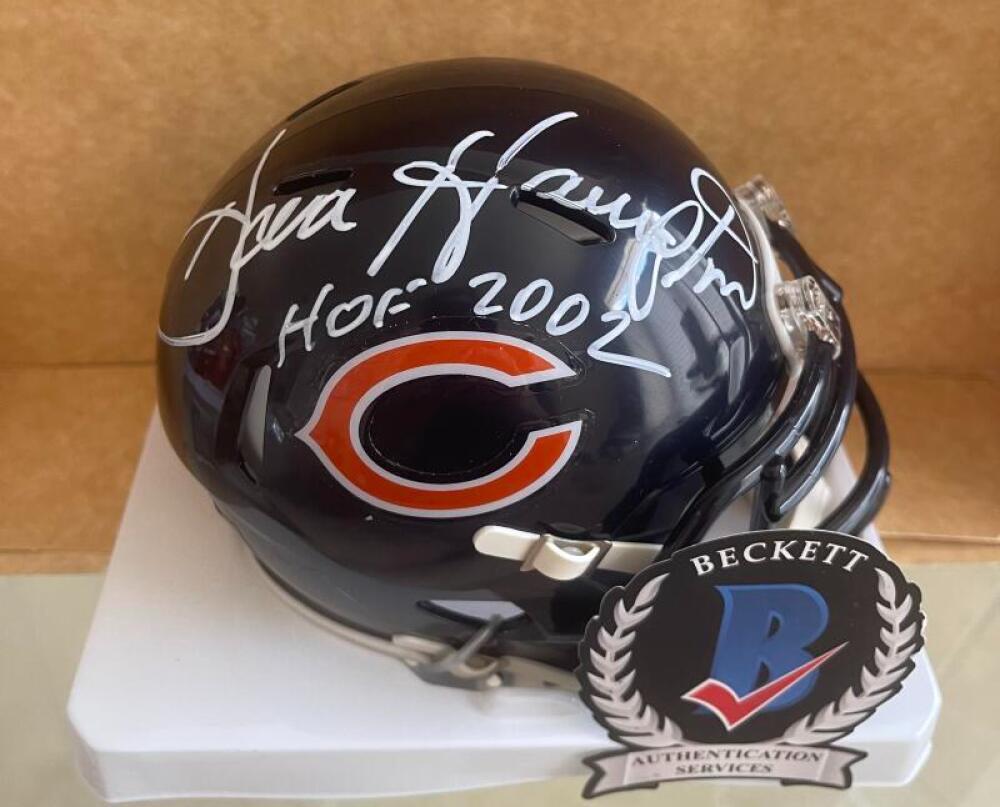 DAN HAMPTON CHICAGO BEARS SIGNED AUTOGRAPHED MINI HELMET BECKETT WITNESSED