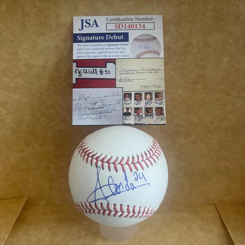 ALLAN CERDA CINCINNATI REDS SIGN DEBUT SIGNED AUTO M.L. BASEBALL JSA SD140134