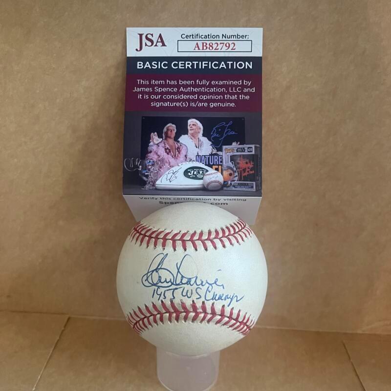 CLEM LABINE 1955 WS CHAMPIONS SIGNED AUTOGRA[HED N.L. BASEBALL JSA AB82792