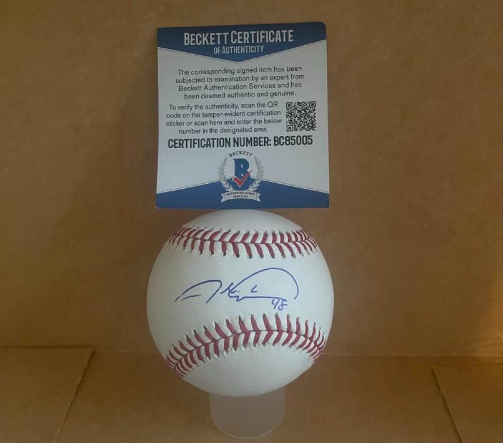 JAKE DE GROM NEW YORK METS SIGNED AUTOGRAPHED M.L. BASEBALL BAS BC85005