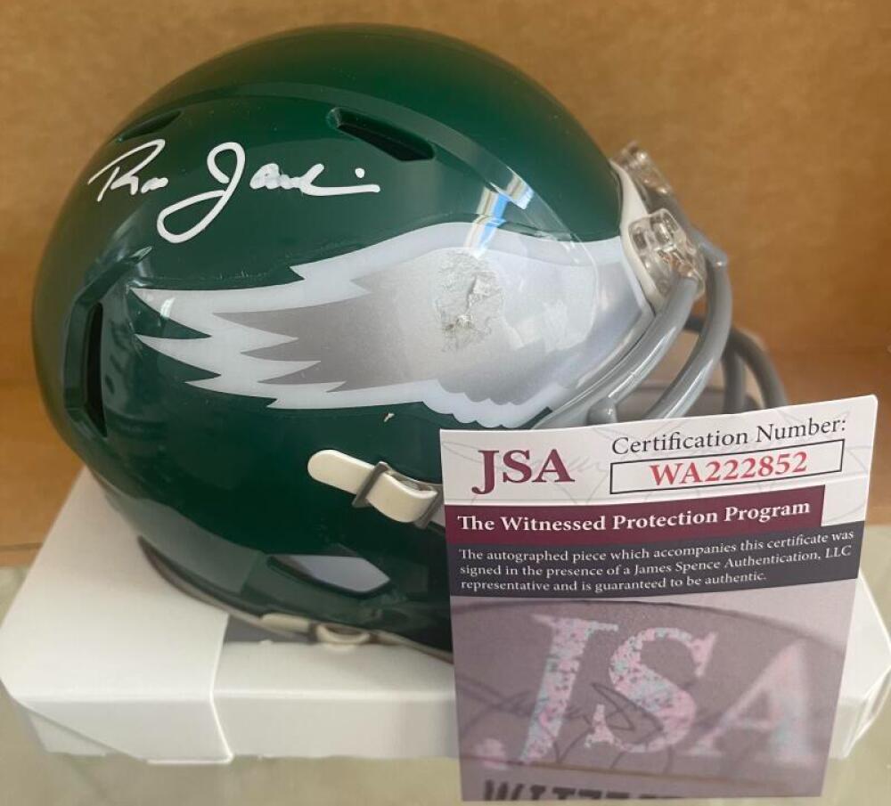 RON JAWORSKI PHILADELPHIA EAGLES SIGNED AUTOGRAPHED MINI HELMET JSA WA222852