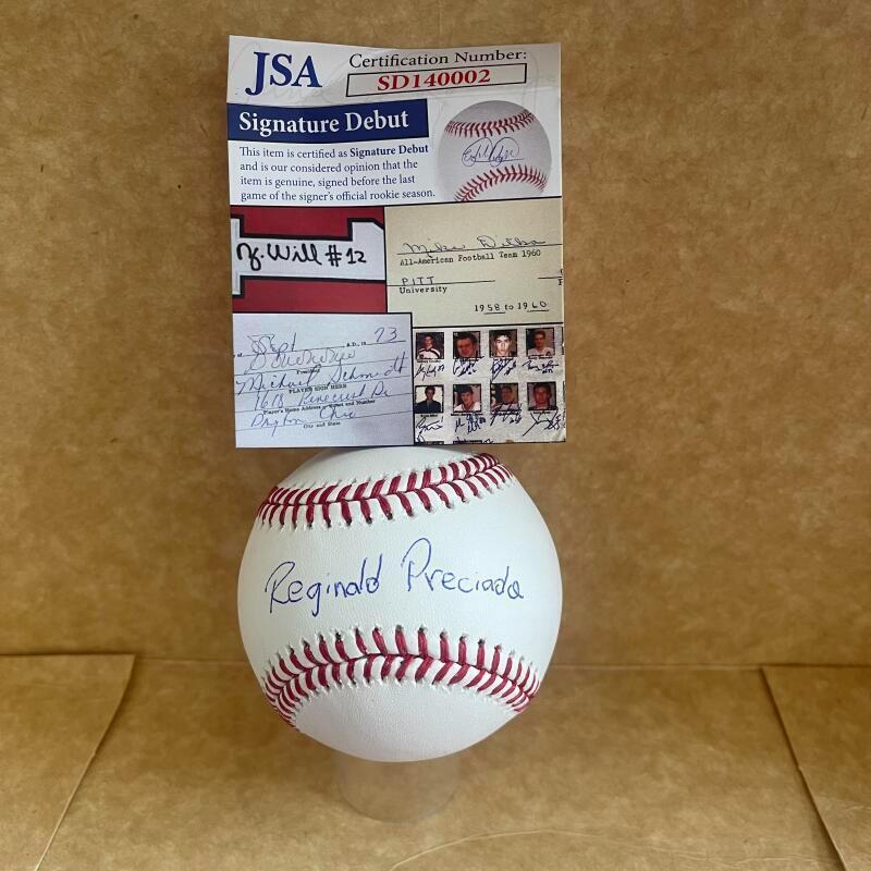 REGINALD PRECIADO CHICAGO CUBS SIGNED AUTOGRAPHED M.L. BASEBALL JSA SD140002