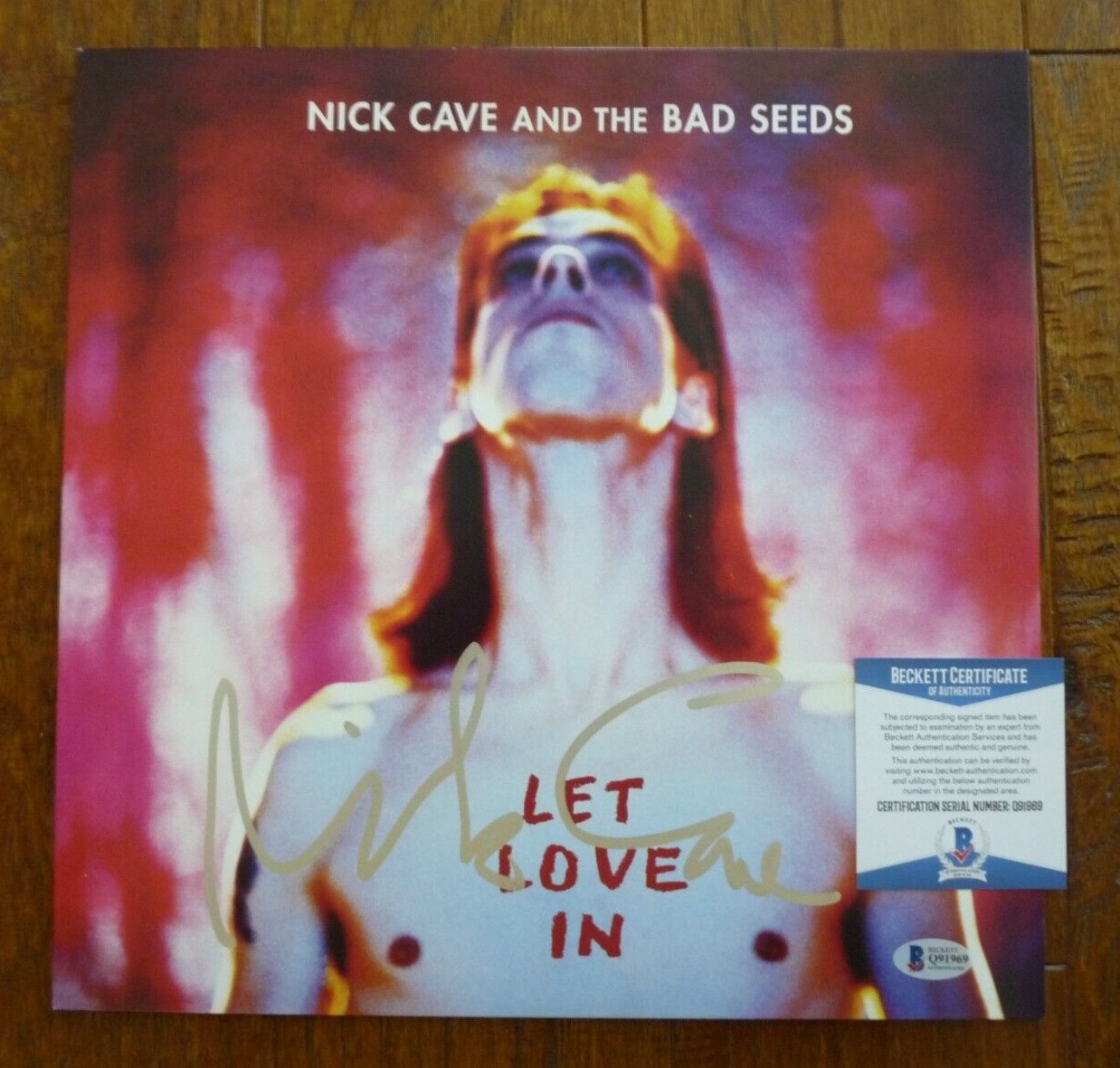 Nick Cave Let Love In Signed Autographed Vinyl LP Record Beckett Certified