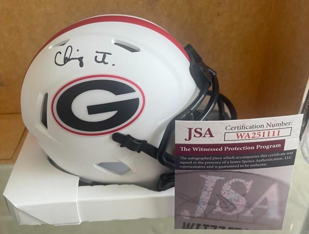 CHANNING TINDALL GEORGIA SIGNED AUTOGRAPHED LUNAR MINI HELMET JSA WA251111