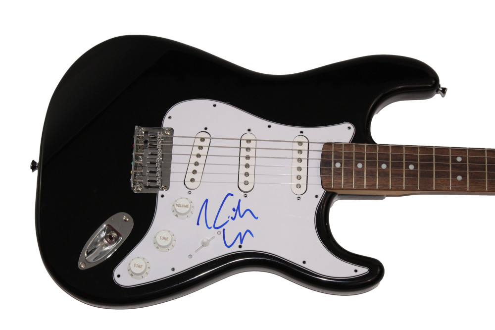 KEITH URBAN SIGNED AUTOGRAPH BLACK FENDER ELECTRIC GUITAR COUNTRY MUSIC STAR JSA
