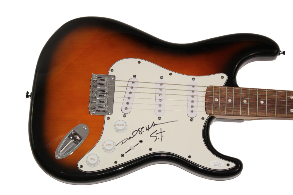 MICHAEL MCKEAN SIGNED AUTOGRAPH FENDER GUITAR - DAVID ST. HUBBINS SPINAL TAP JSA