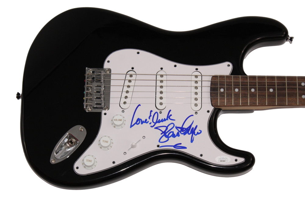 GLORIA ESTEFAN SIGNED AUTOGRAPH BLACK FENDER ELECTRIC GUITAR - CONGA W/ JSA COA