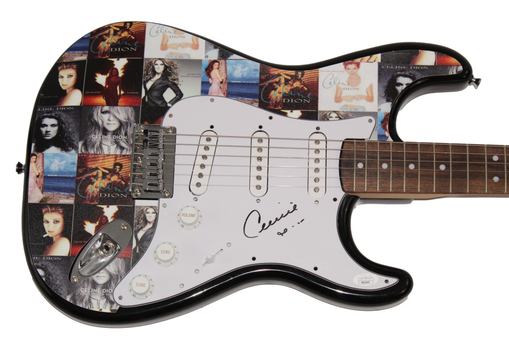 CELINE DION SIGNED AUTOGRAPH CUSTOM ONE OF A KIND FENDER ELECTRIC GUITAR JSA