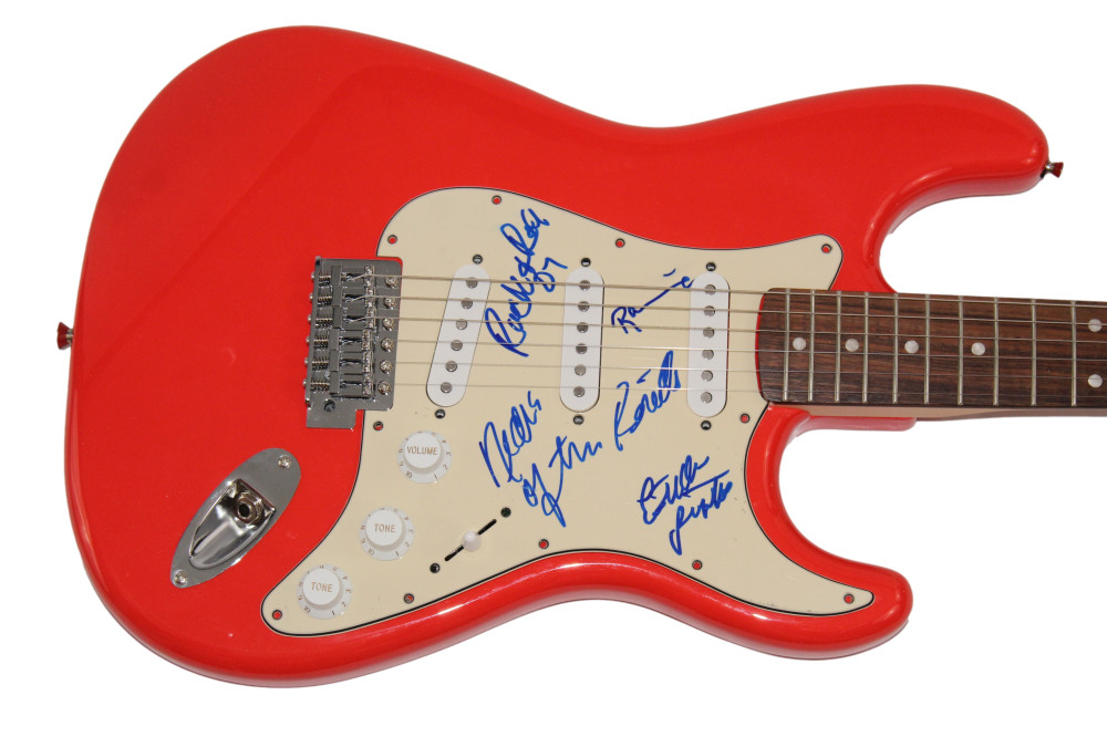 THE RONETTES (X3) SIGNED AUTOGRAPH RED FENDER ELECTRIC GUITAR - RARE! JSA COA