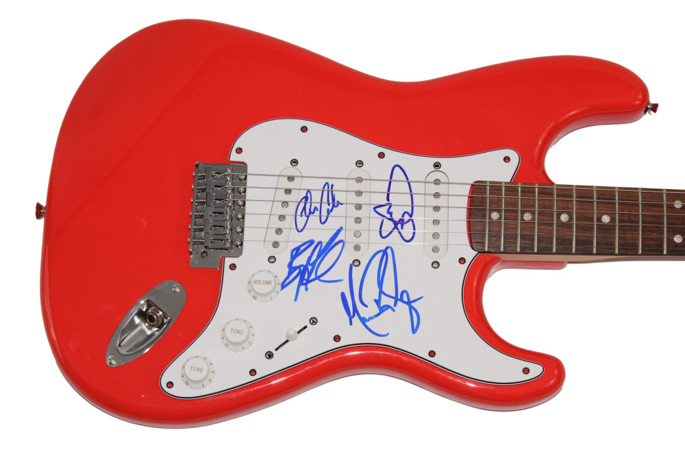 OAR O.A.R. BAND (X4) SIGNED AUTOGRAPH RED FULL SIZE FENDER ELECTRIC GUITAR - JSA